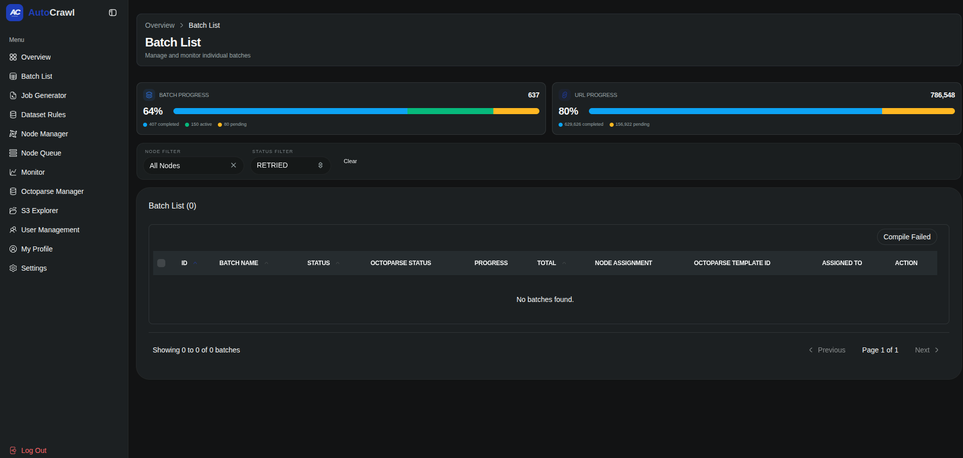 Crawling/Scraping Platform preview